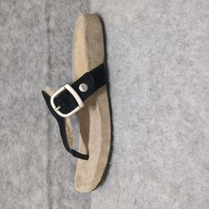 UGG Flip Flops Black Suede Thong Sandals Size 5 NWOT